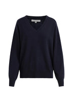 Navy blue sweater on a white background
