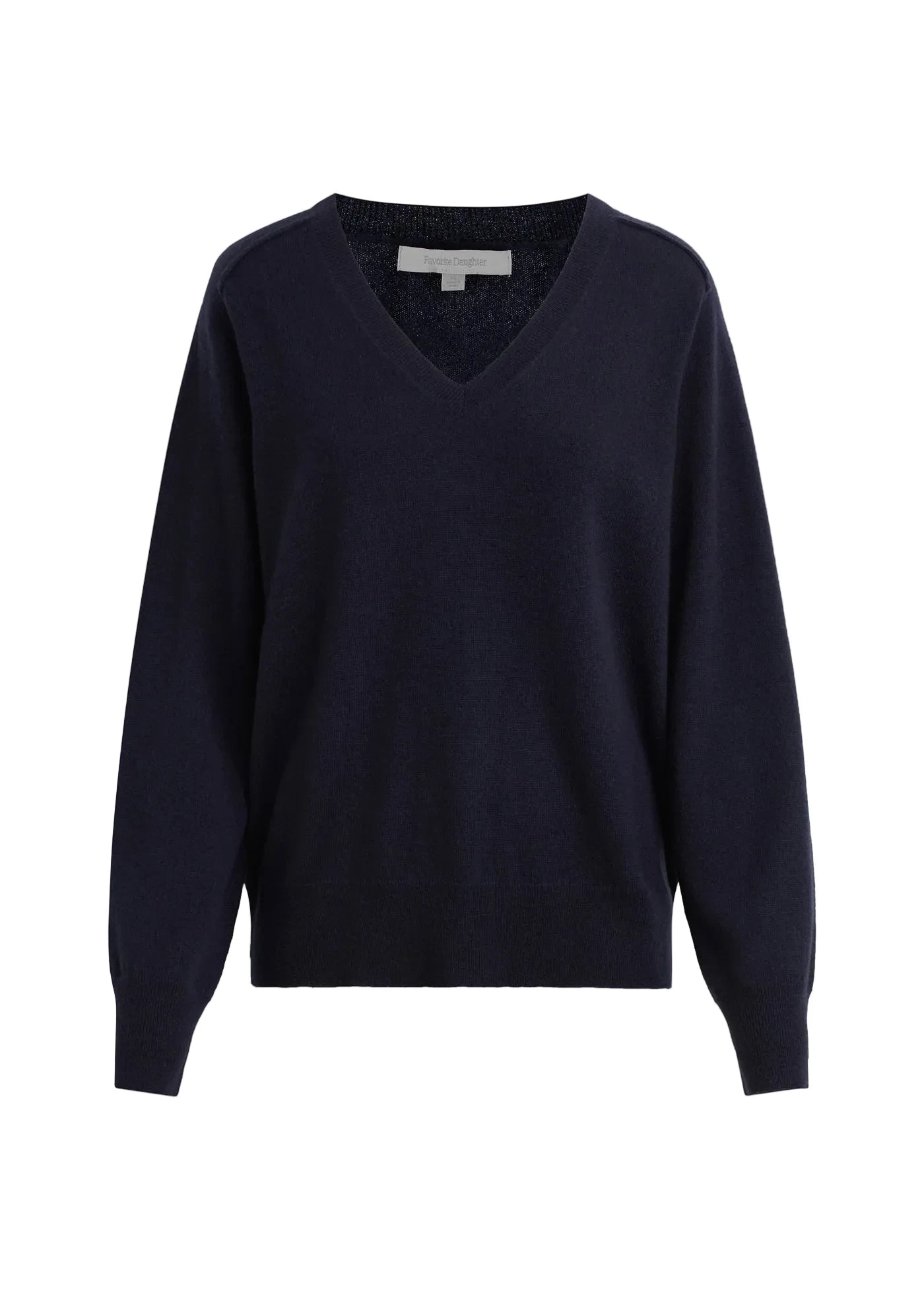 Navy blue sweater on a white background