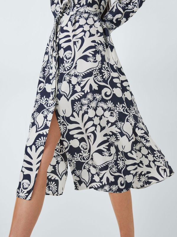 Gaia Botanical Print Silk Shirt Dress