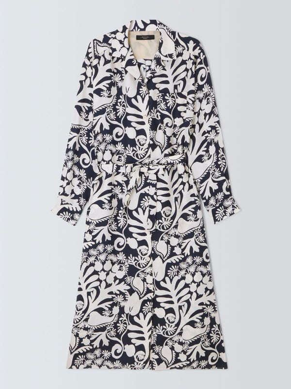 Gaia Botanical Print Silk Shirt Dress
