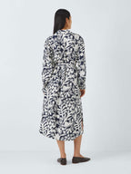 Gaia Botanical Print Silk Shirt Dress