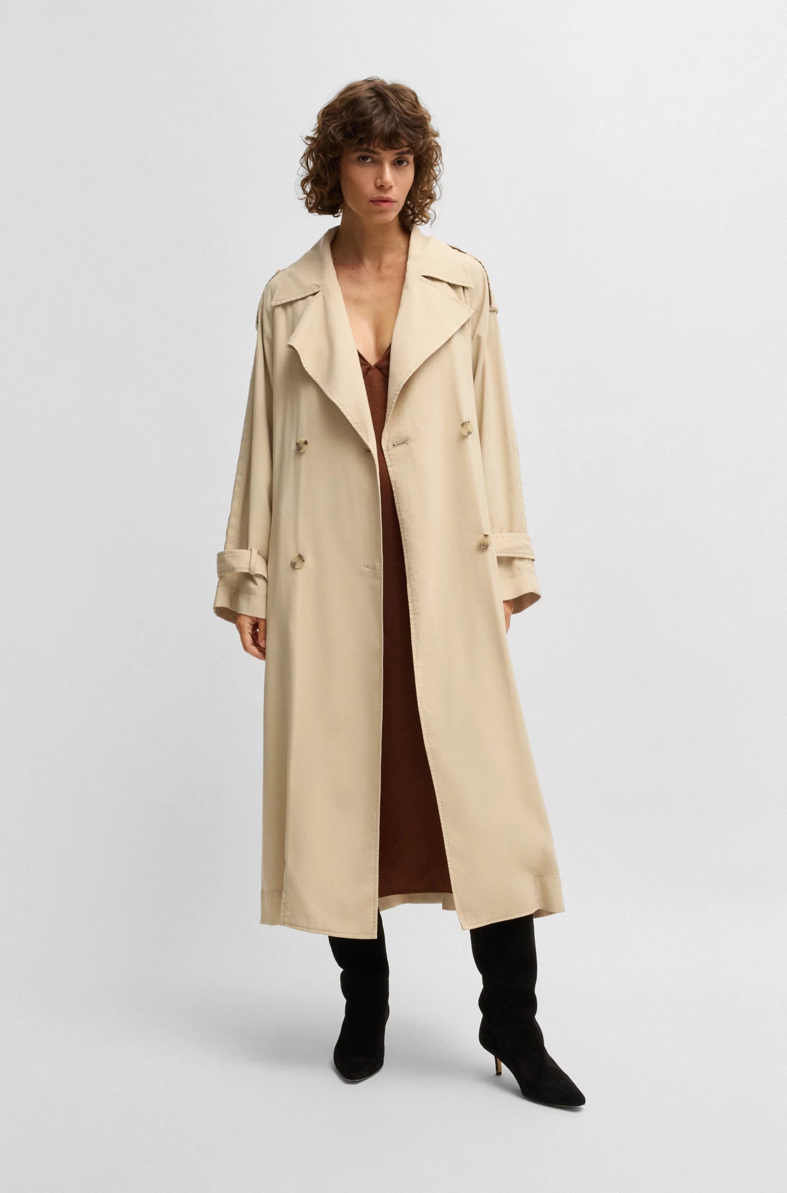 Coluent Loose Fit Trench Coat