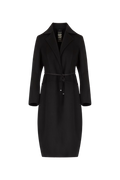 high everyday couture Black coat on a white background