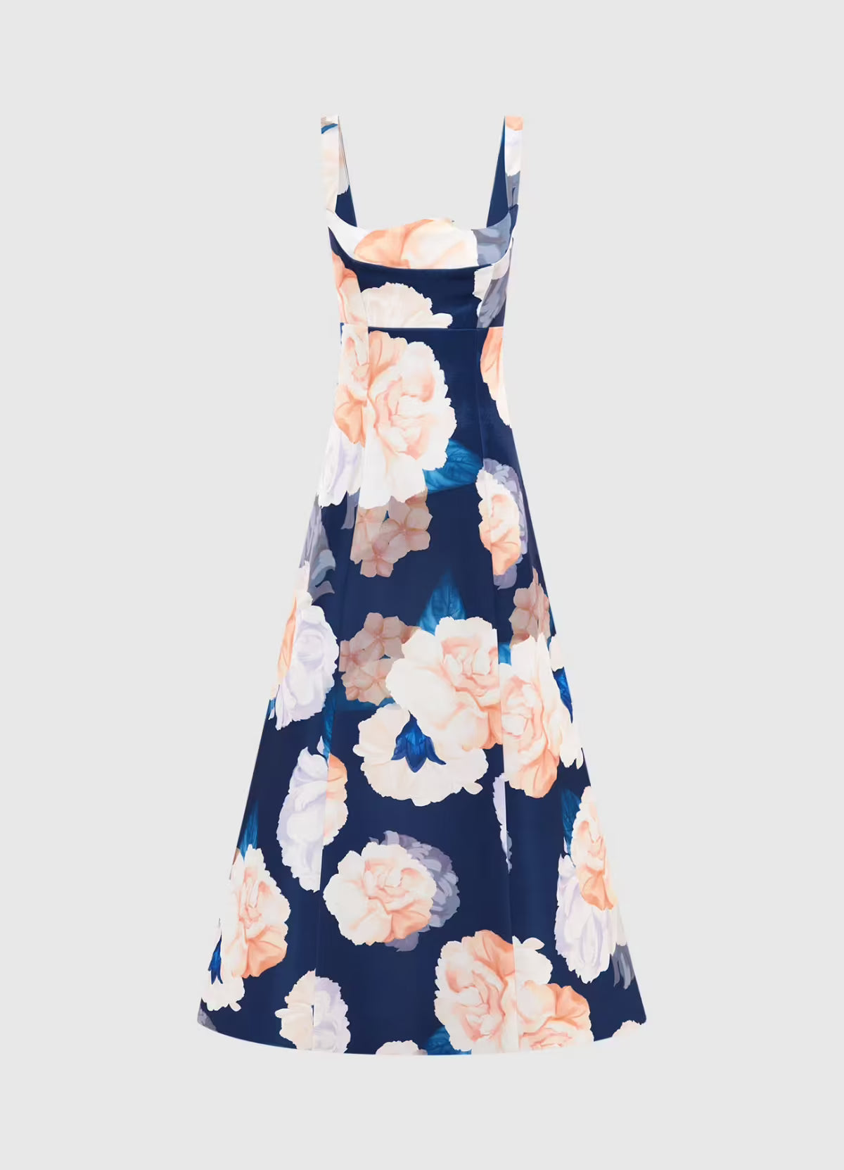 Floral dress with blue background on a white background