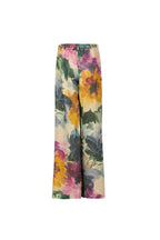 Wide-leg trousers featuring a vibrant watercolor floral print with yellow, pink, and green tones on a light beige base, shown against a solid light gray background.
hello21day.4056
Hannes Roether
