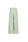 Light sage green wide-leg cropped trousers with a high waist and front pleats, shown flat on a light gray background.
for21ever.602
Hannes Roether