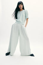 Wide Leg Matcha Trousers