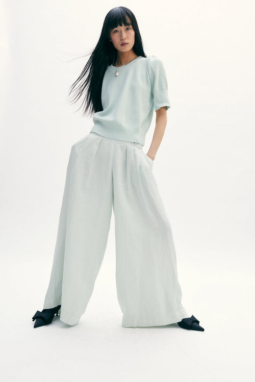 Wide Leg Matcha Trousers