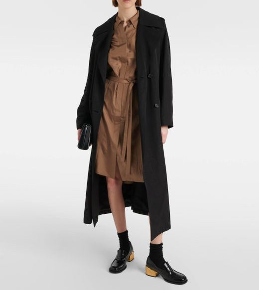 Joseph - Danton Pleated Silk Shirt Dress in Frozen Mocha