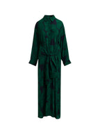 Kamila Blouse dress. dark green and black