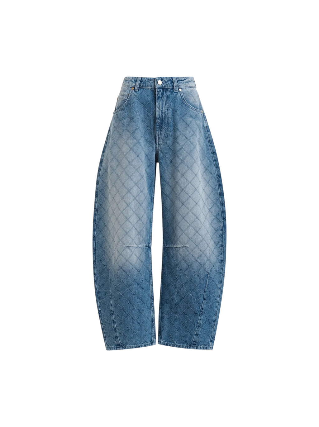 Katsu jeans with barrel leg and rhombus stitching