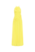 Leo Lin Amya dress Yellow evening gown on a white background