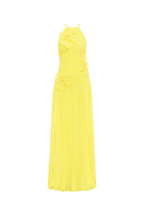 Leo Lin Amya dress Yellow evening gown on a white background