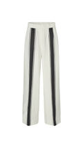 lie trousers second female White pants with black stripes on a white background