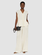 Lucien Pleat Jacquard Blouse