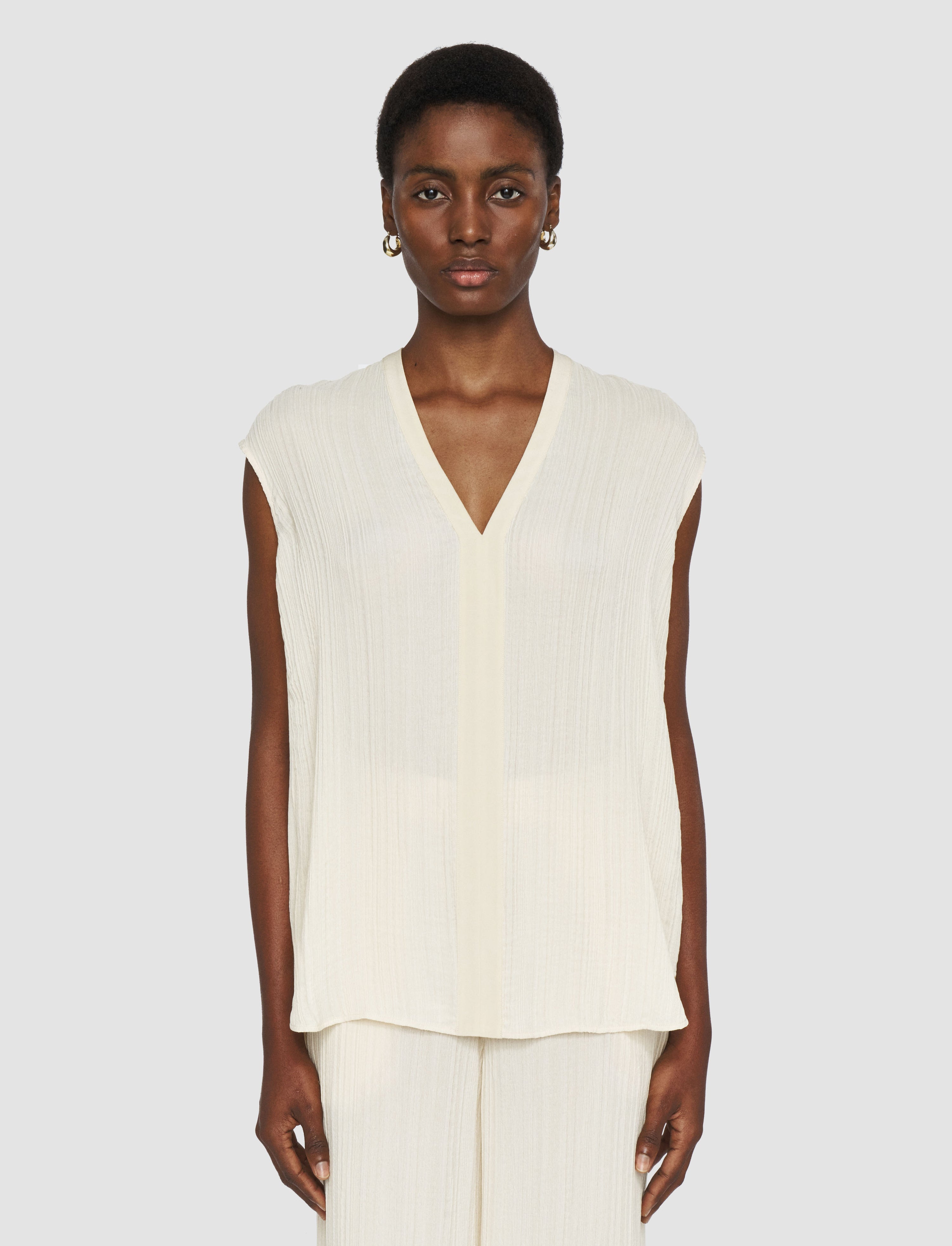 Lucien Pleat Jacquard Blouse