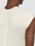 Lucien Pleat Jacquard Blouse