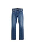 Blue jeans on a white background. mari extended ag jeans 