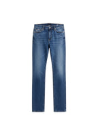 Blue jeans on a white background. mari extended ag jeans 