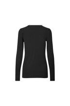 A black long-sleeve crewneck top shown from the back, displayed on a clean white background.