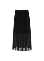 nebula Beatrice b Black skirt with sheer overlay on a white background