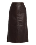 the trouser leather skirt Brown frame denim leather skirt on a light gray background