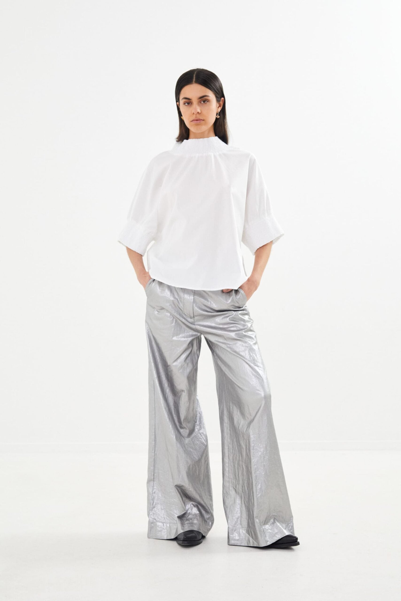 Oona Poplin Shirring blouse