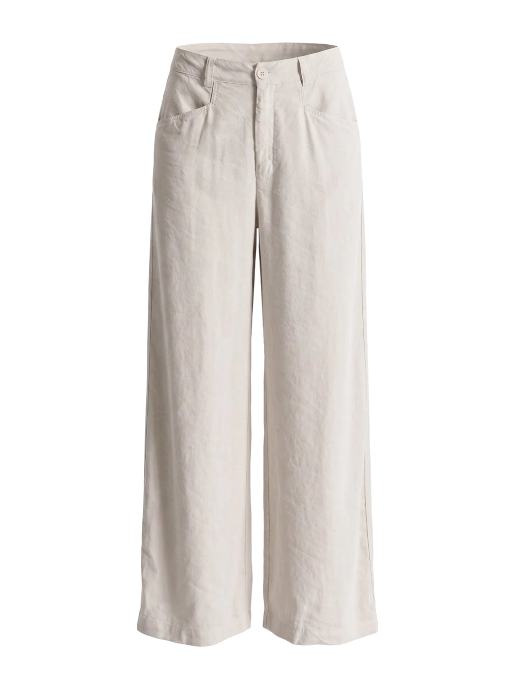 Wide leg trousers in linen and stretch viscose
