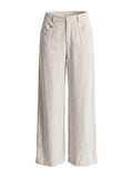 Wide leg trousers in linen and stretch viscose