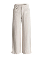 Wide leg trousers in linen and stretch viscose