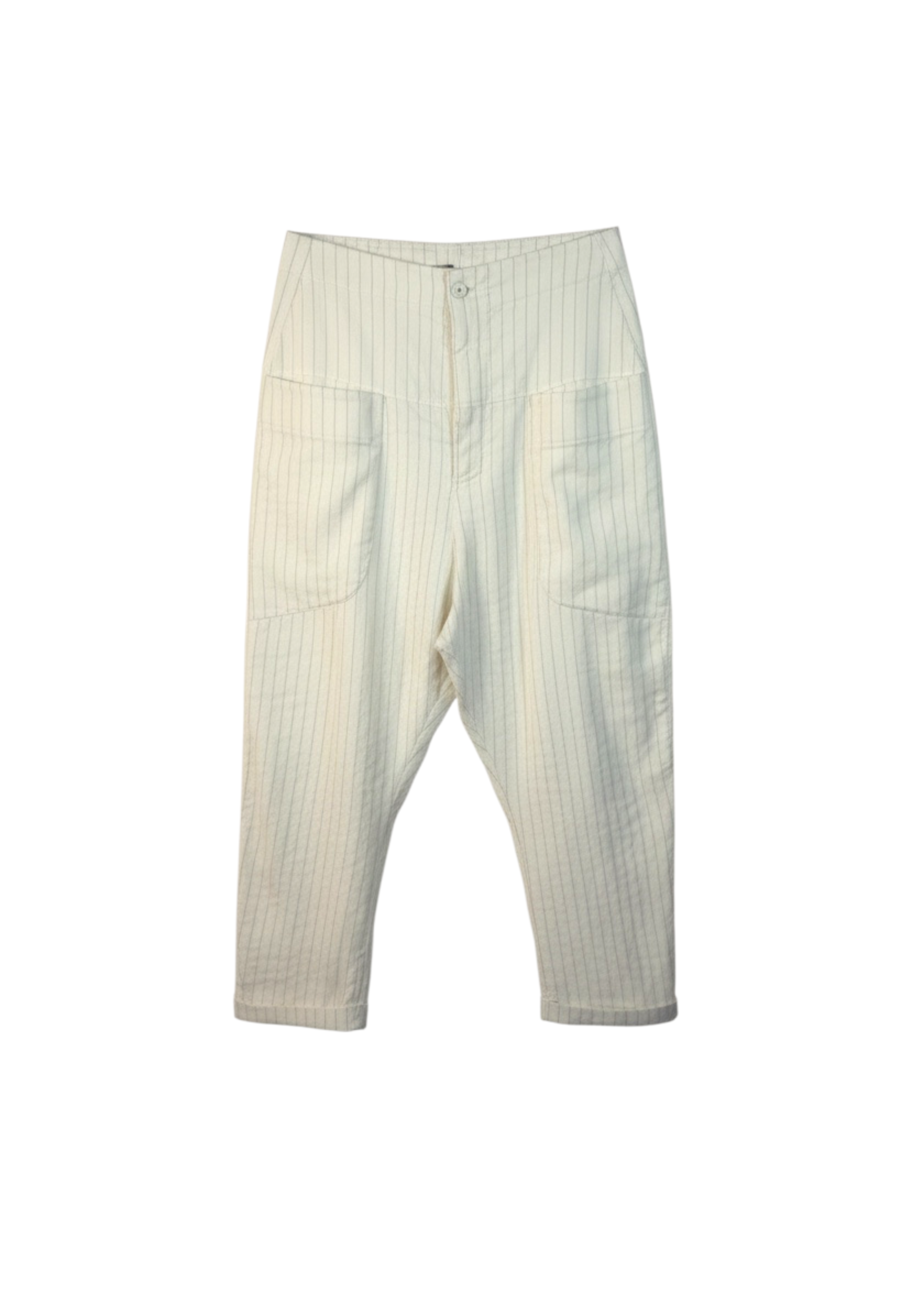 transit par such milk Striped pants on a white background