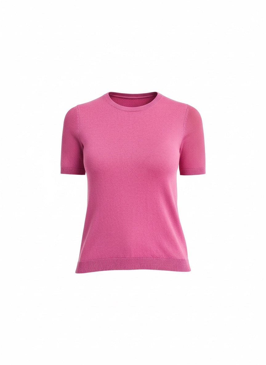 Pink t-shirt on a white background
