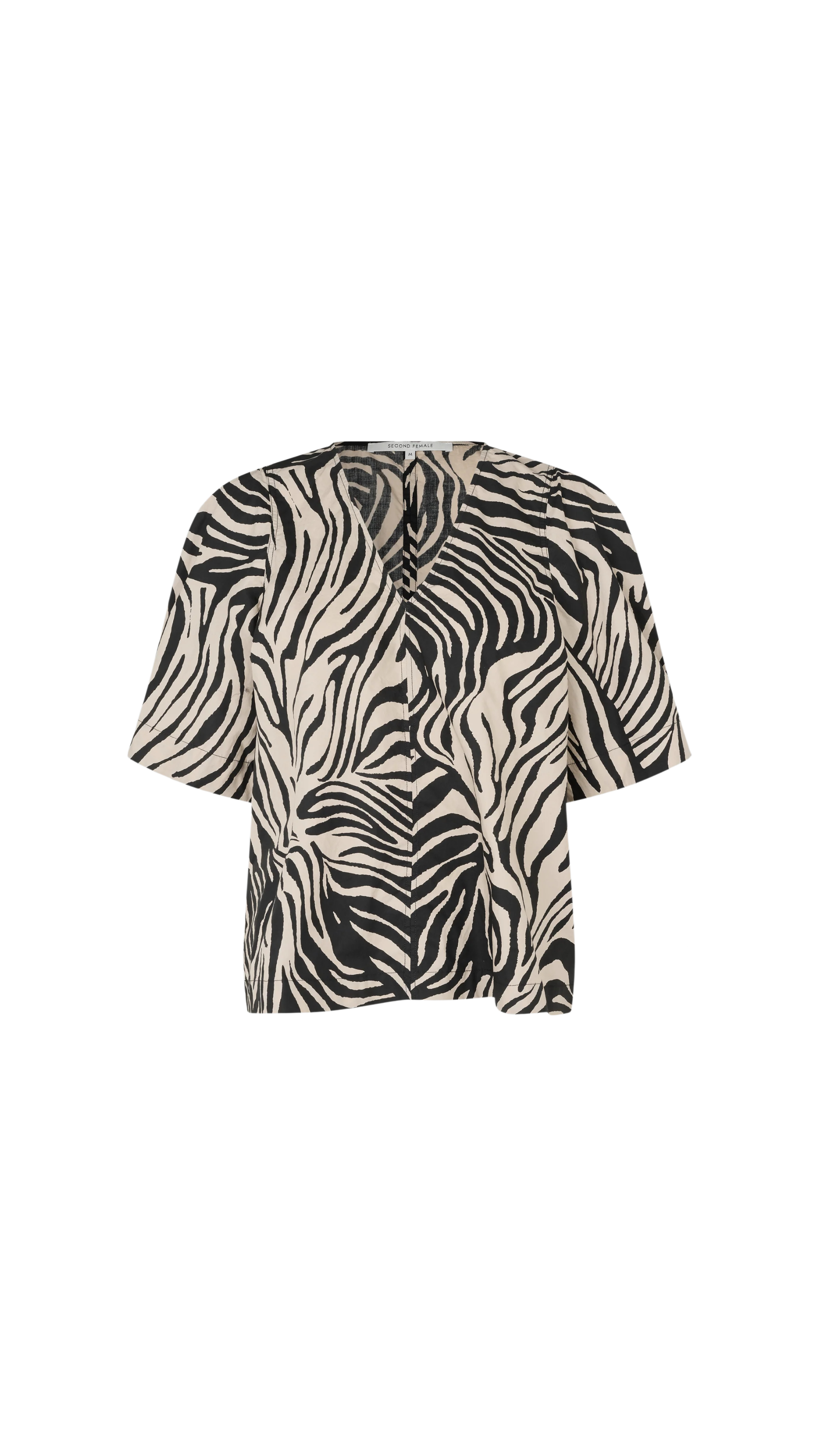 Zebra print top on a white background