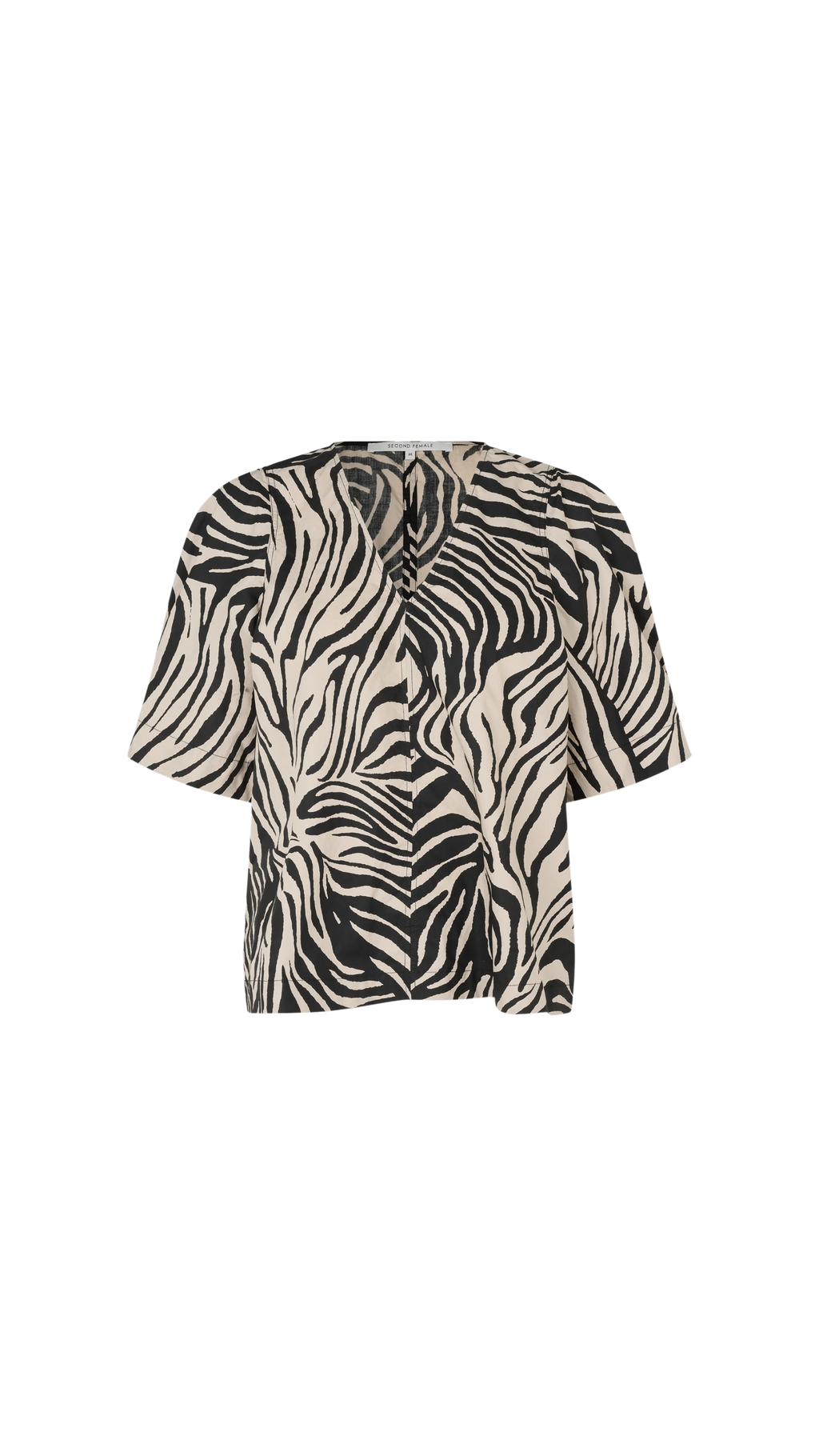 Zebra print top on a white background