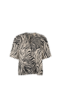 Zebra print top on a white background