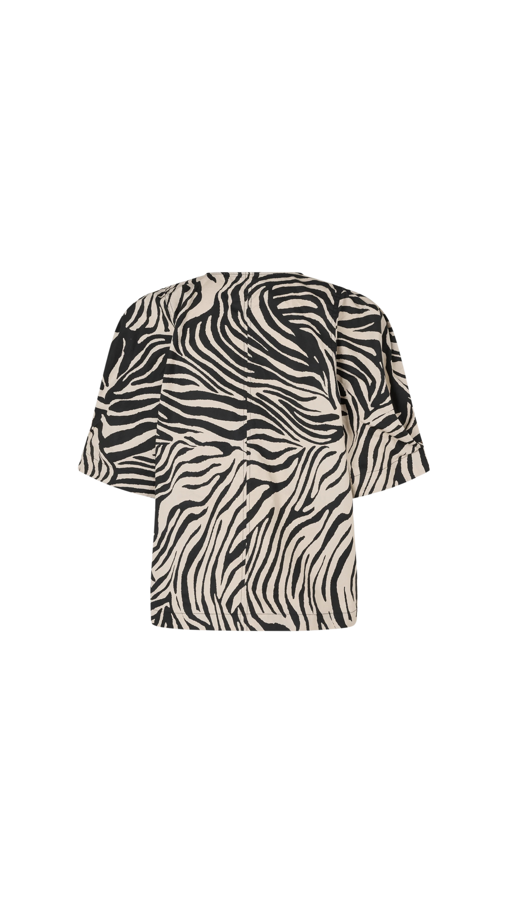 Zebra print top on a white background