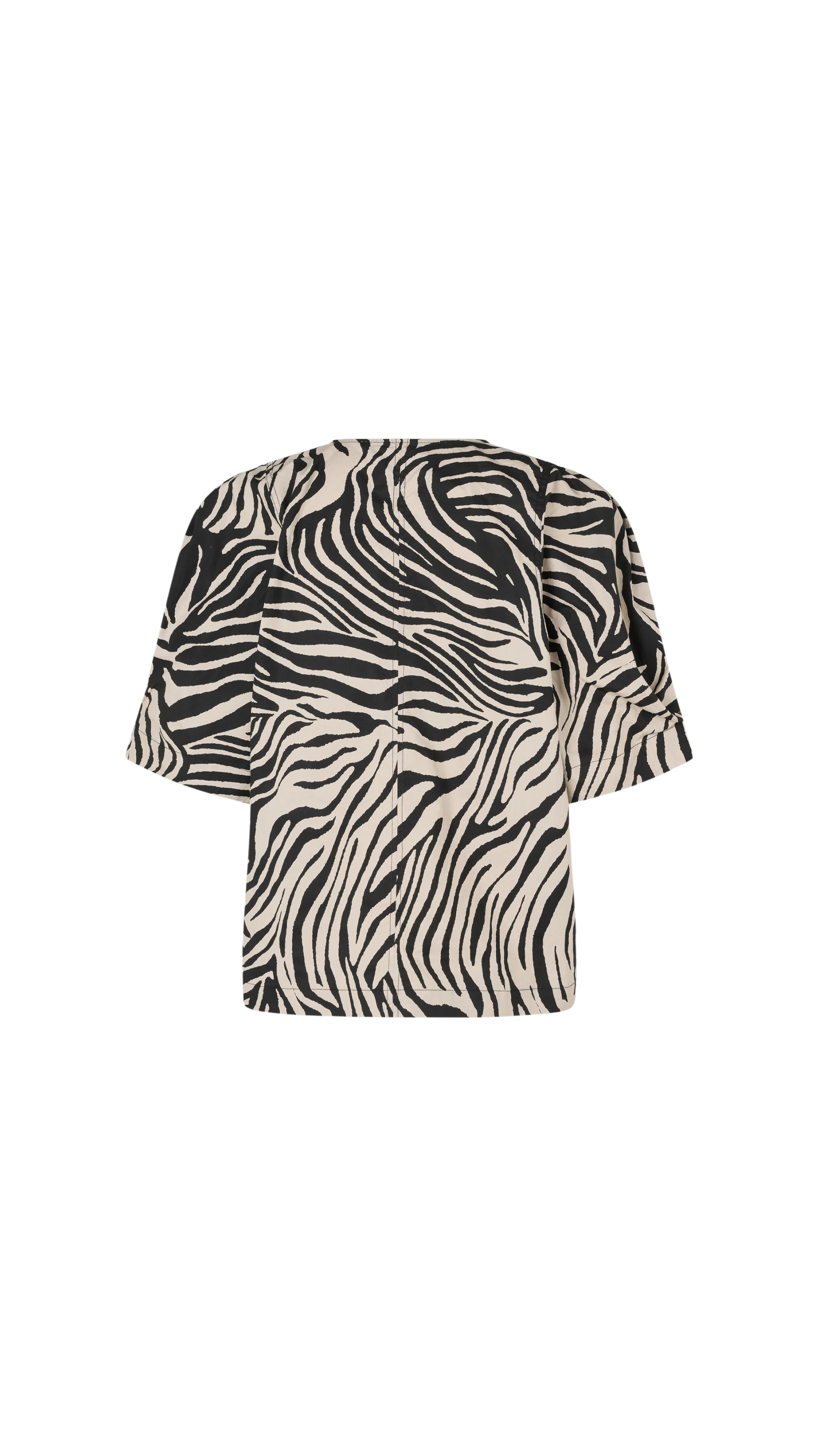 Zebra print top on a white background