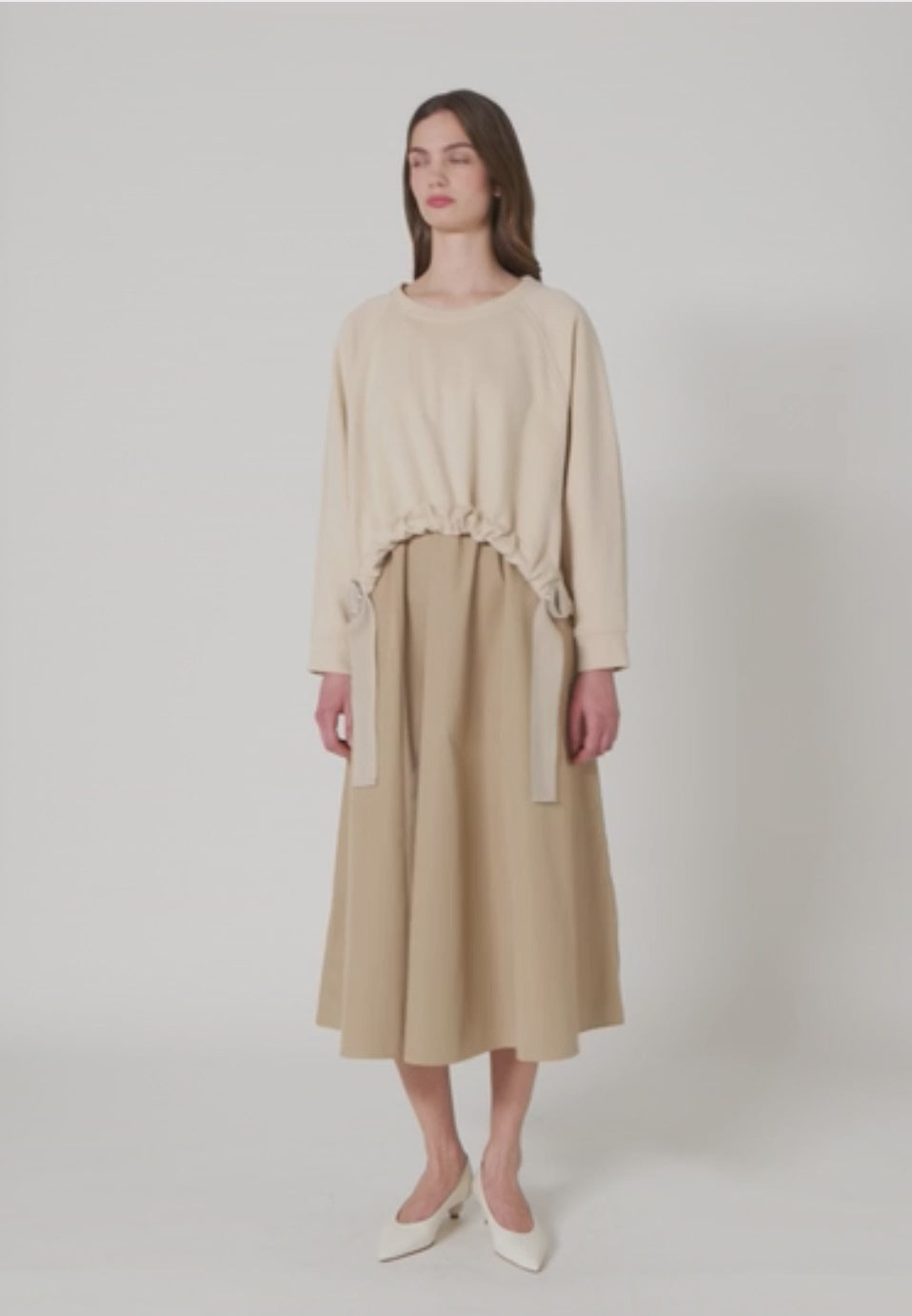 Destino Technical Fabric And Cotton Dress