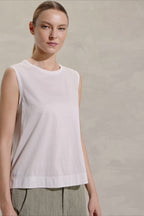 Wide-shoulder tank top mercerized cotton
