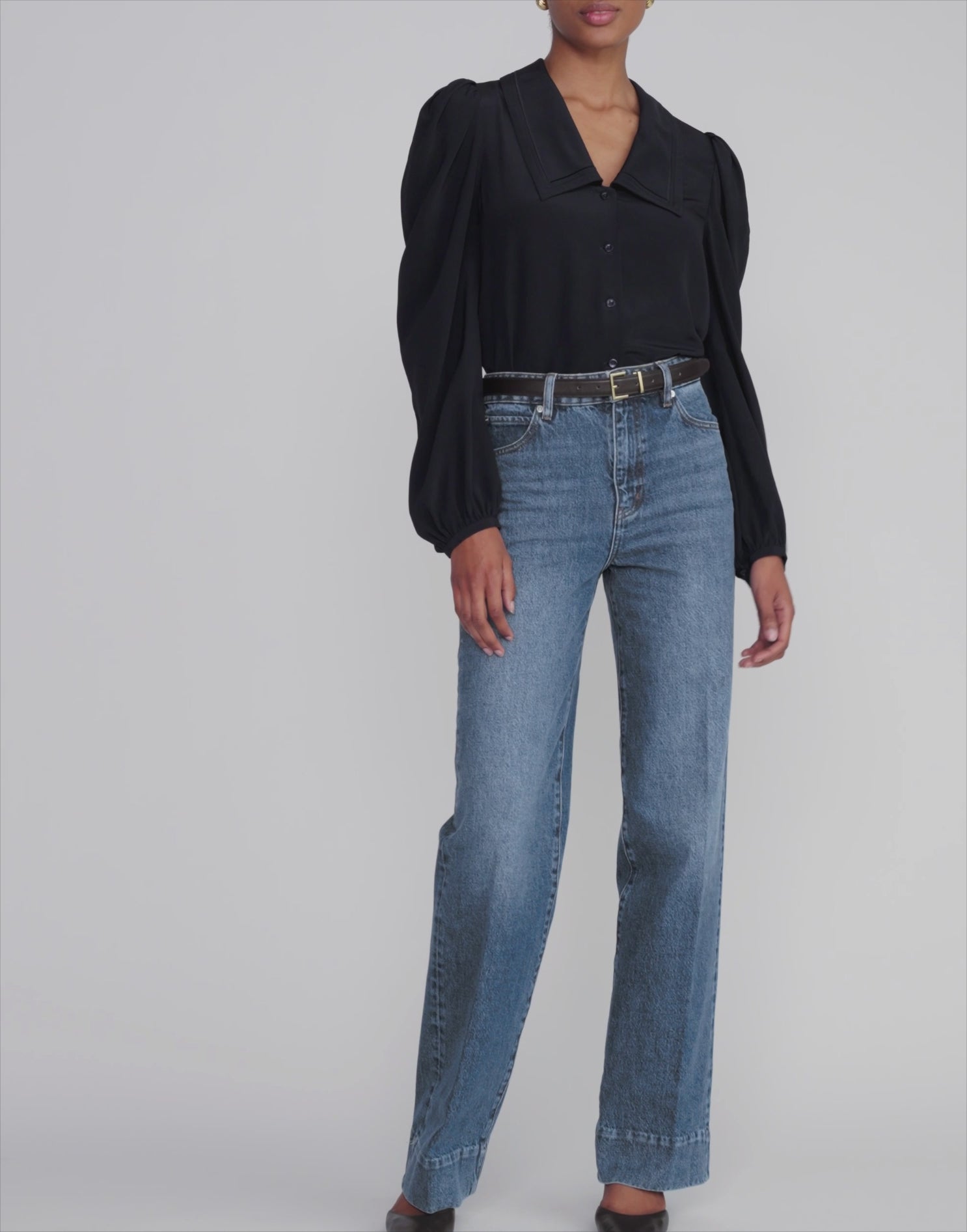 The Long Sleeve Sailor Blouse in Navy