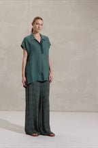 Over line Linen Polo Shirt