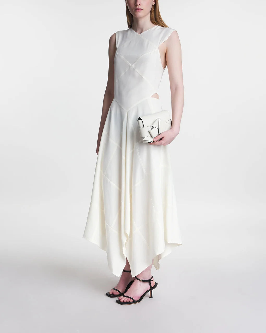 Joseph - Danube Silky Vichy Dress in Ivory.