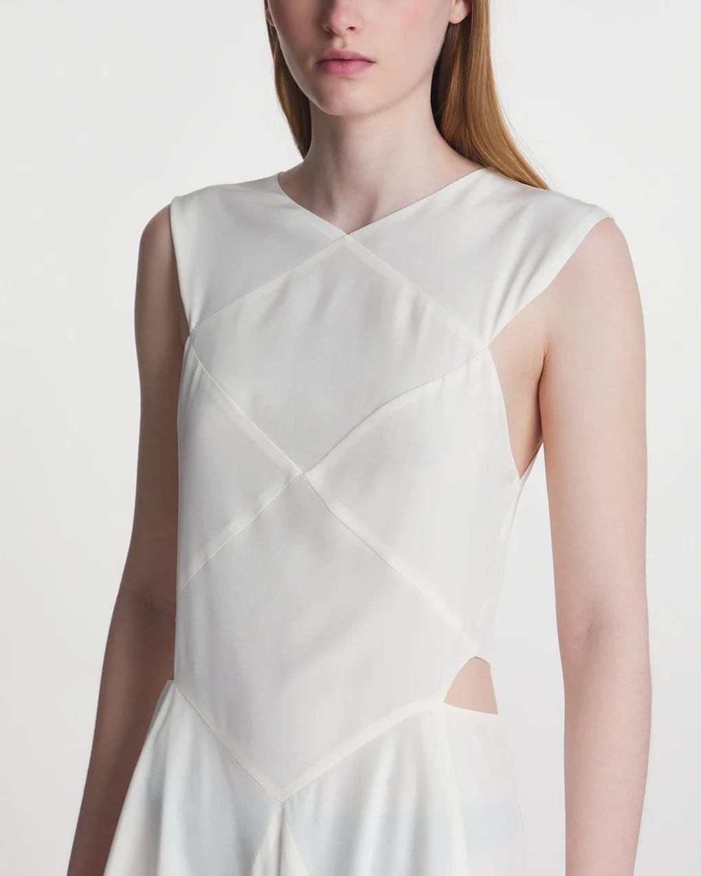 Joseph - Danube Silky Vichy Dress in Ivory.