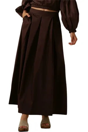 Devotion Twins- Kelly Long Skirt in Brown 3111G