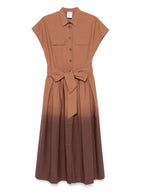 Brown dress with a gradient effect on a white background
