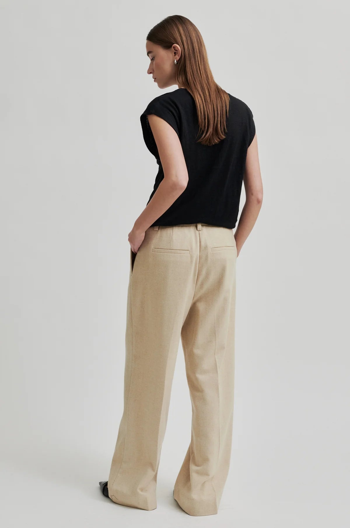 Navada Pleated Pant Beige Melange