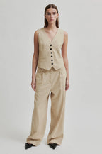 Navada Pleated Pant Beige Melange