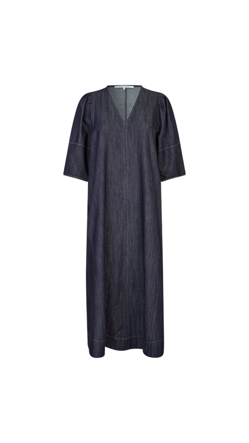 Dark blue dress on a white background