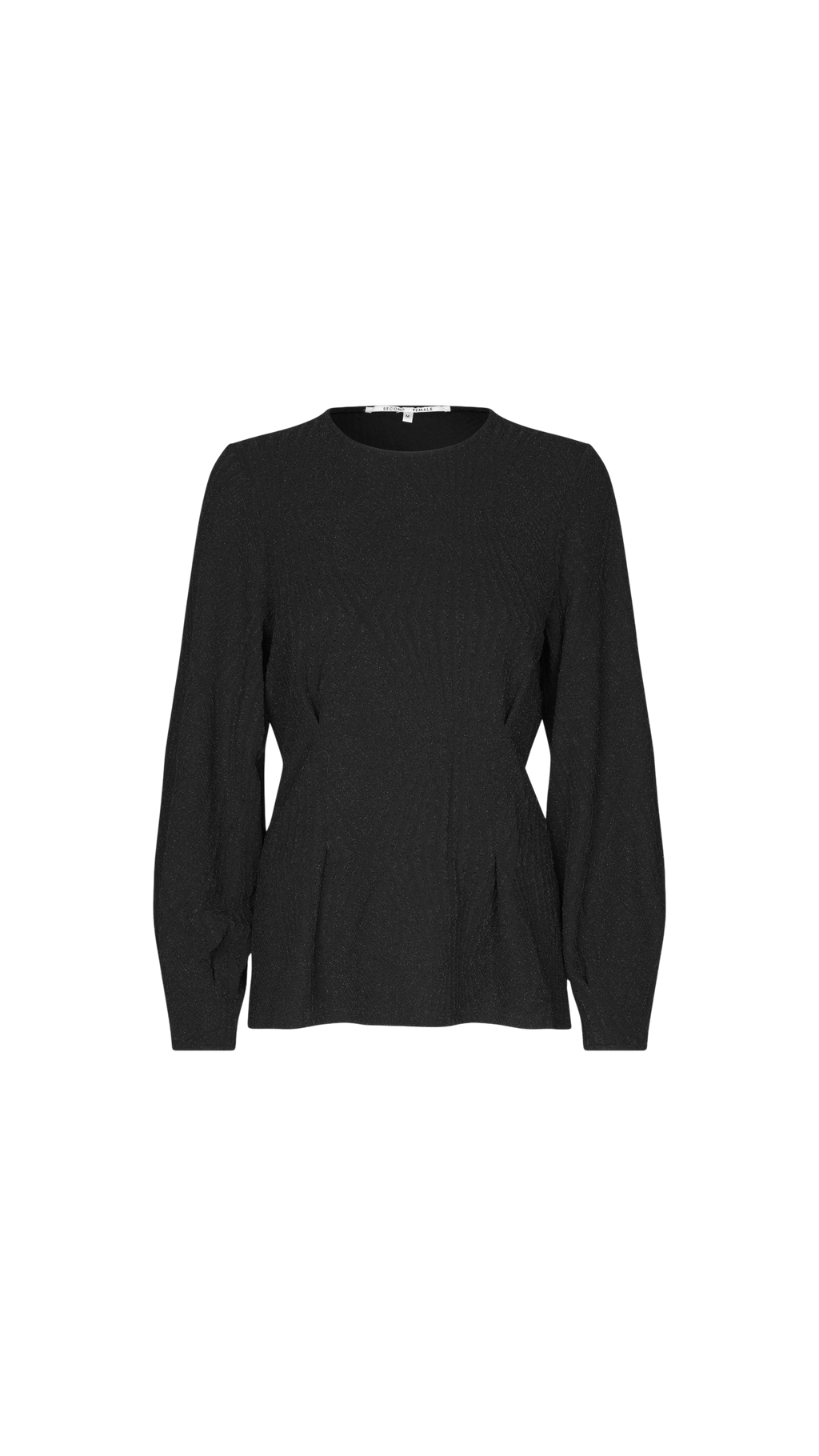 Black long-sleeve top on a white background