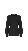 Black long-sleeve top on a white background